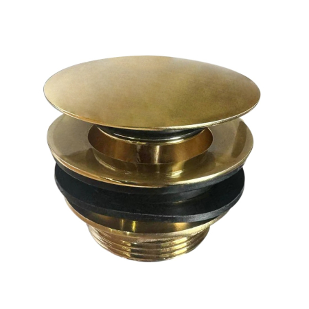Brushed Gold Mushroom Solid Brass 40mm Bathtub Pop Up Waste Plug Non Overflow