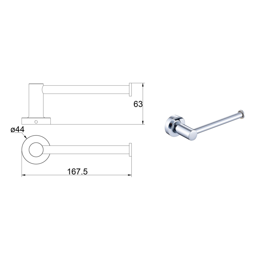 Ruby Round Toilet Roll Holder Chrome