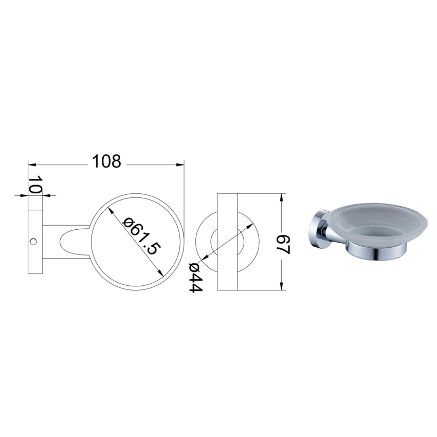 Ruby Round Soap Dish Chrome