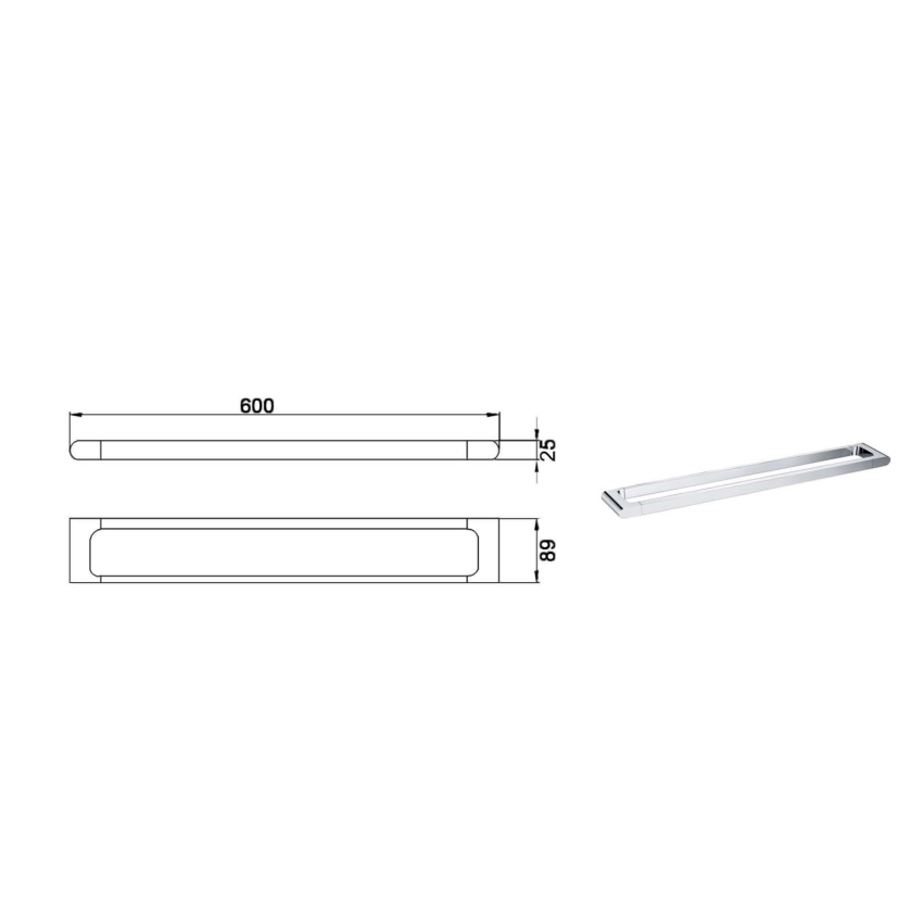 Kara SINGLE TOWEL RAIL Chrome