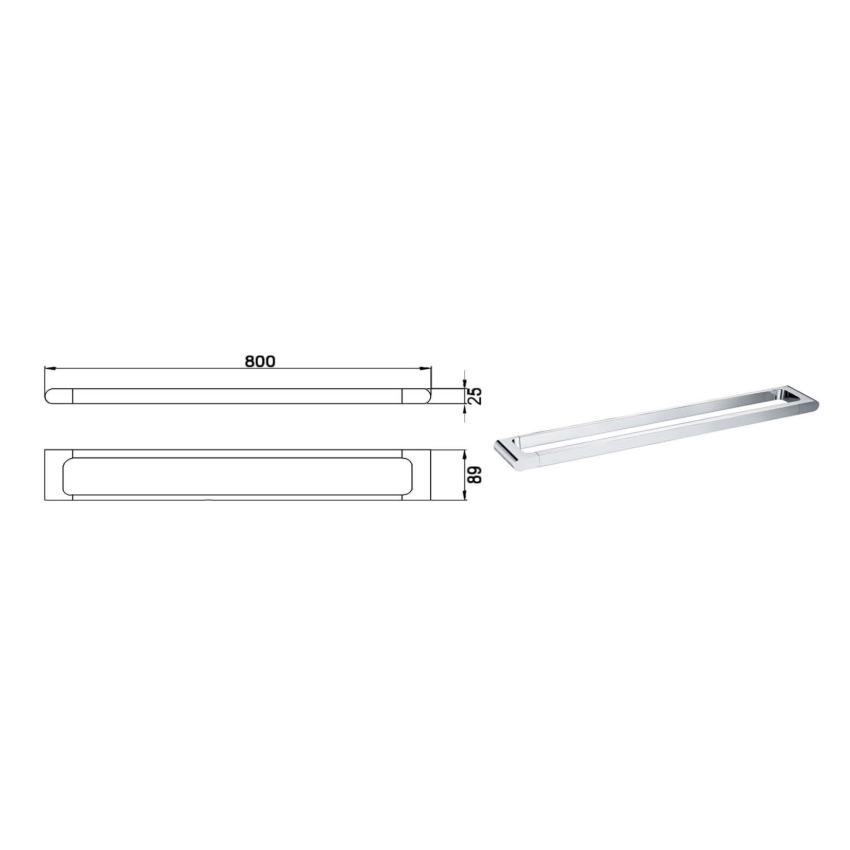 Kara SINGLE TOWEL RAIL Chrome