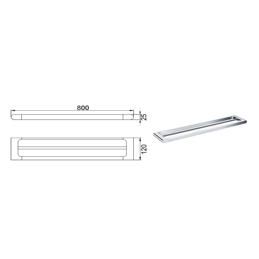 Kara Double Towel Rail Chrome