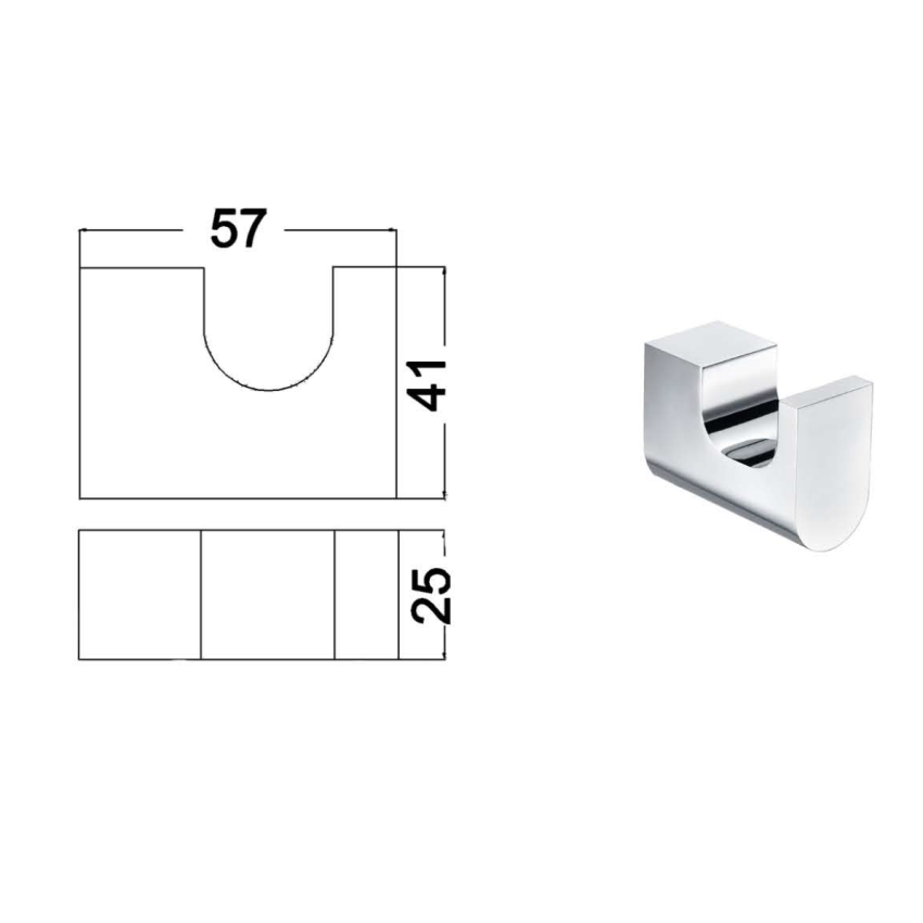 Kara Robe Hook Chrome