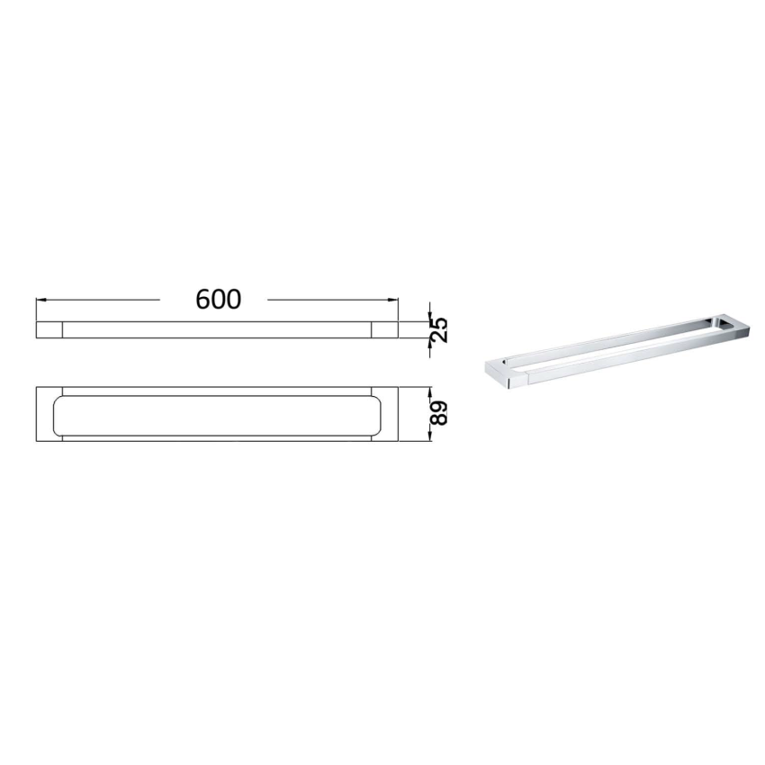 Seto Single Towel Rail Chrome