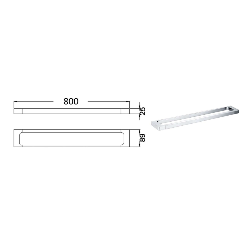 Seto Single Towel Rail Chrome