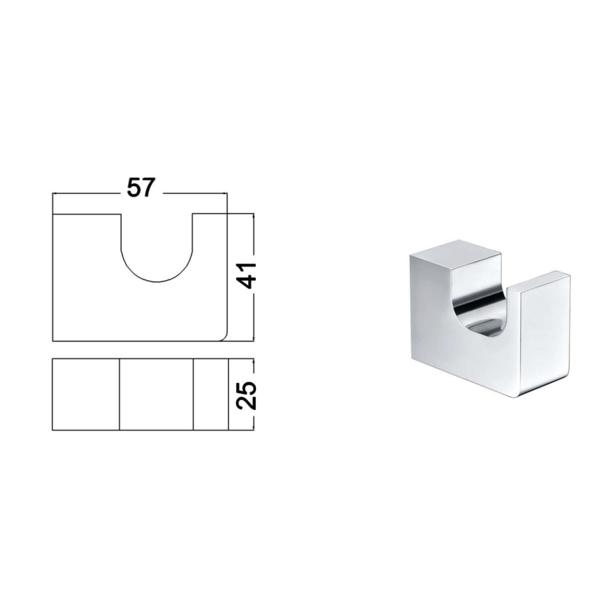 Seto Robe Hook Chrome