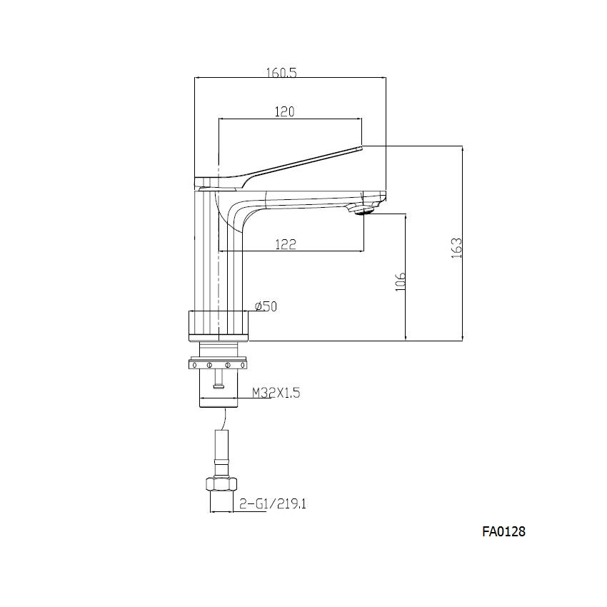 Rushy Brushed Nickel Basin Mixer Bathroom Tapware
