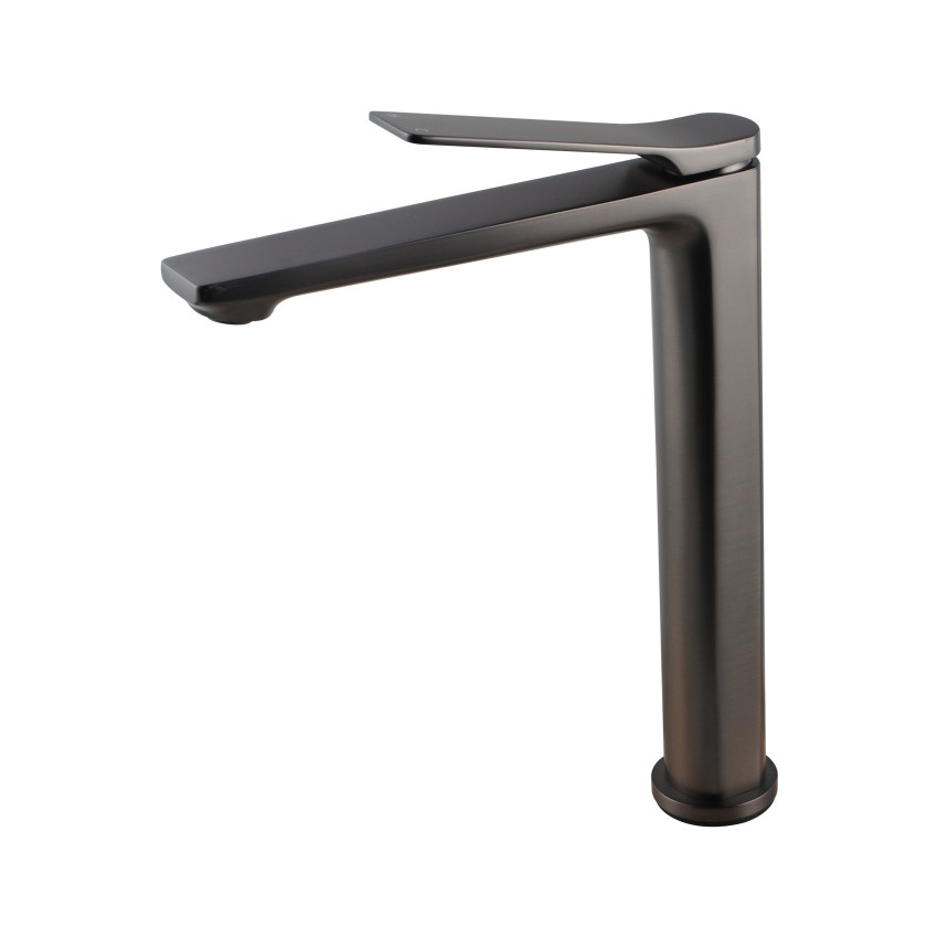 Rushy Brushed Gun Metal Grey Tall Basin Mixer Bathroom Tapware