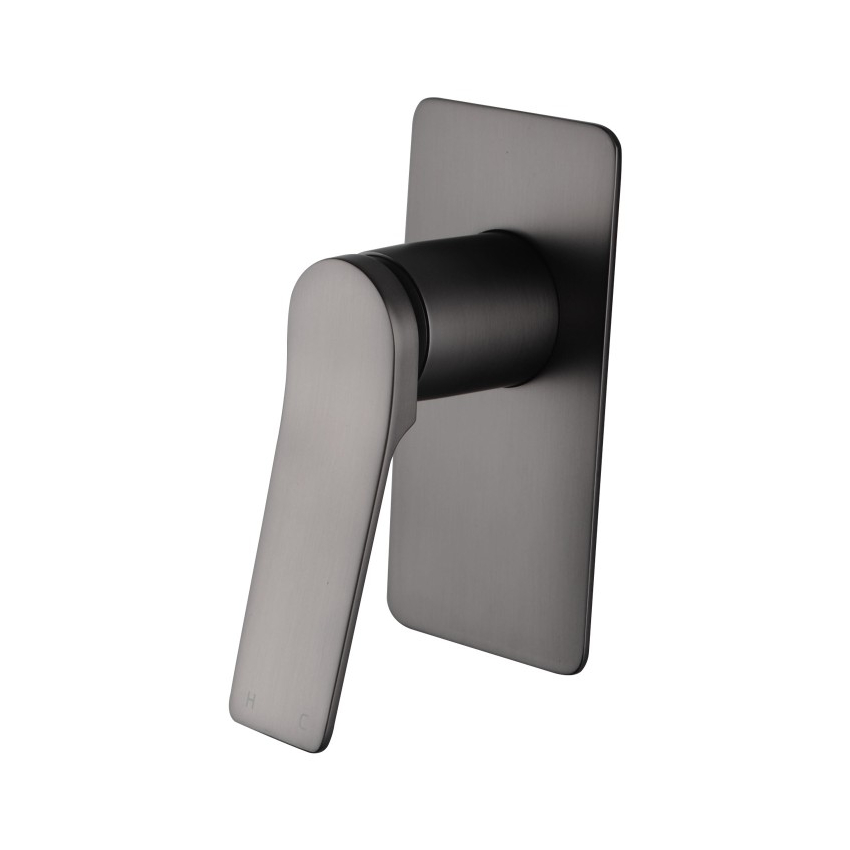 Square Brushed Gun Metal Grey Built-in Shower Mixer(Brass)