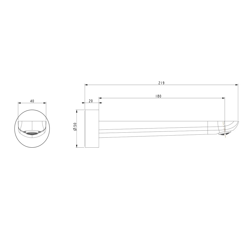 Black Bathtub/Basin Wall Spout