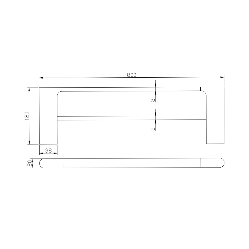 Chrome Double Towel Rail 800mm