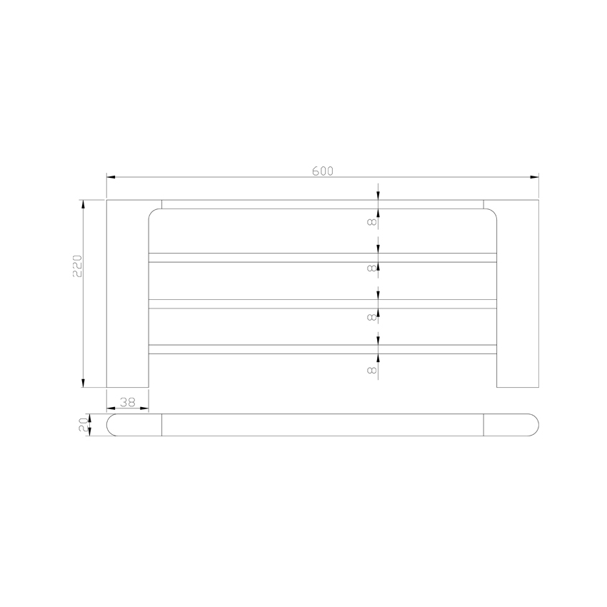 Chrome Tower Rack 600mm