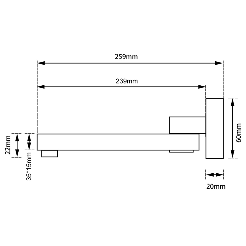 Chrome Bathtub/Basin Wall Spout