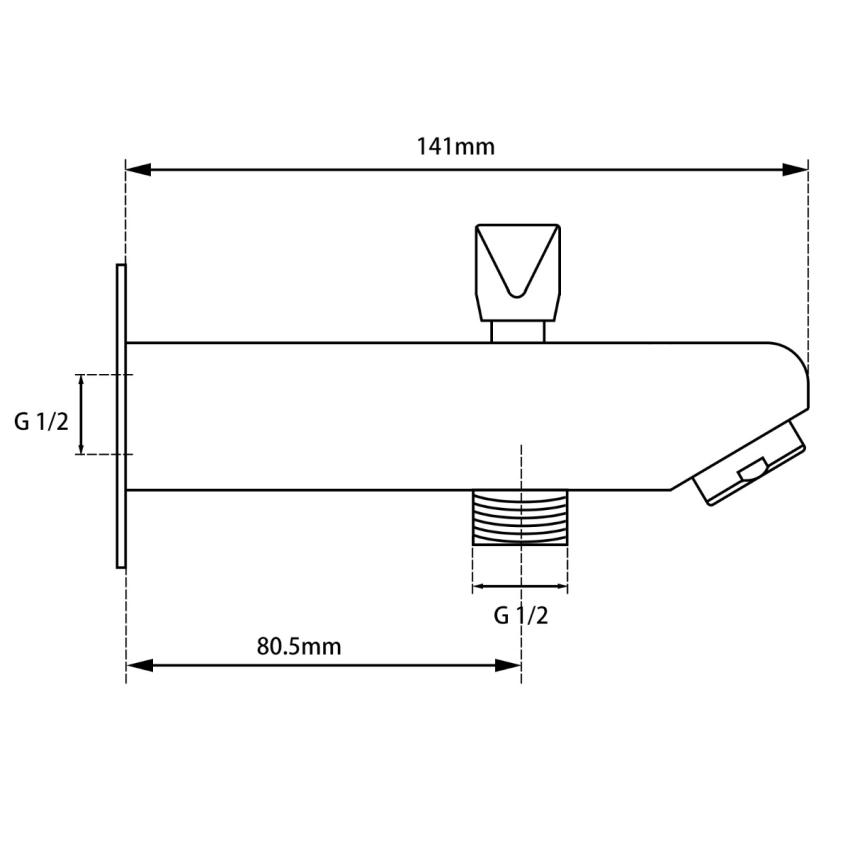 Matte Black Bathtub/Basin Wall Spout with Diverter
