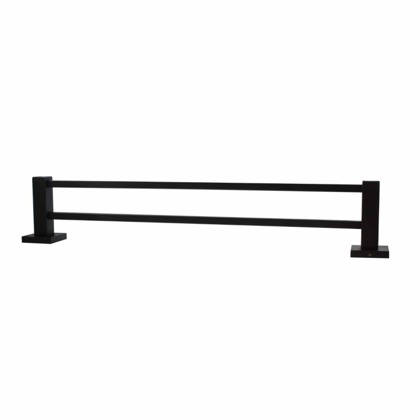 Black Double Towel Rail 800mm