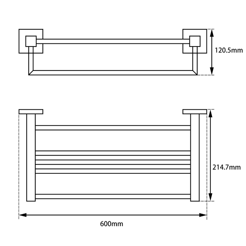 Black Towel Rack 600mm