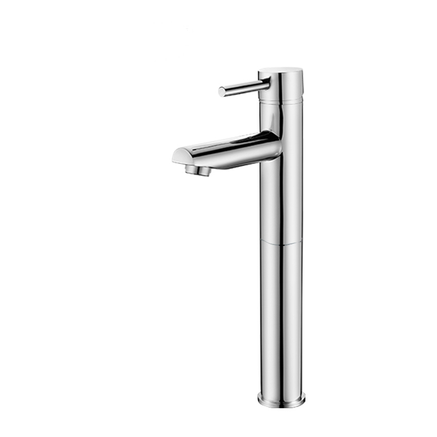 Round Chrome Tall Basin Mixer