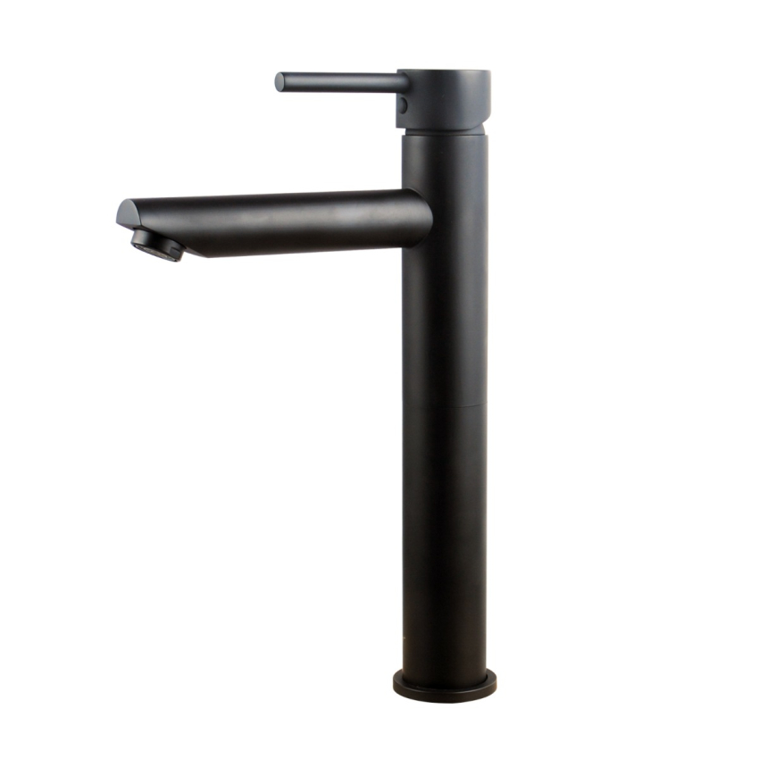 Round Black Tall Basin Mixer