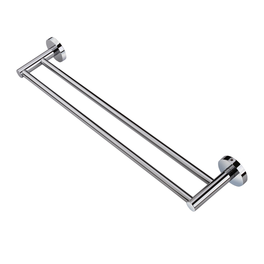 Round Chrome Double Towel Rack Rail 790mm