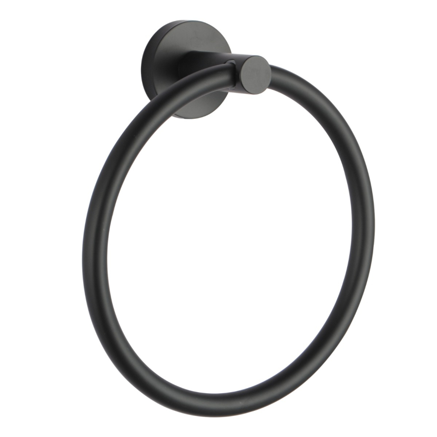 Round Black Hand Towel Ring