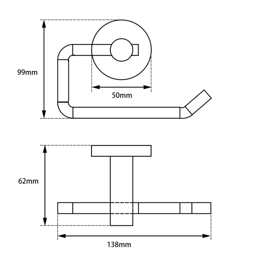 Round Chrome Toilet Paper Roll Holder