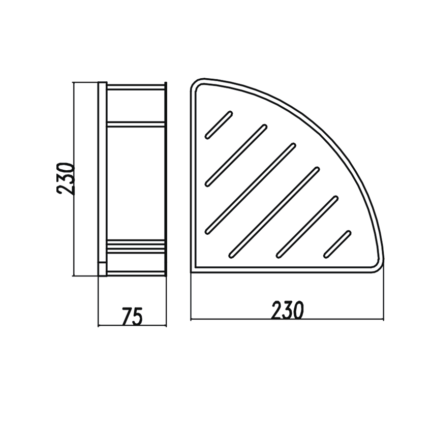 Chrome Stainless Steel Shower Shelf