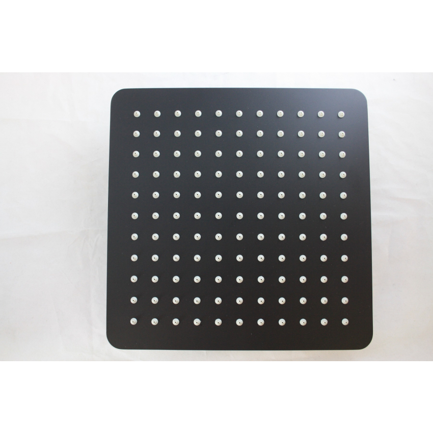 Super-slim Square Black Rainfall Shower Head 250mm