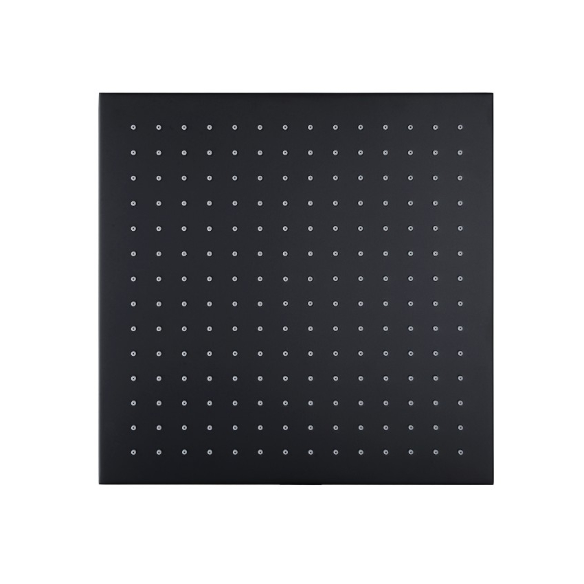 Square Black Brass Rainfall Shower Head 300mm
