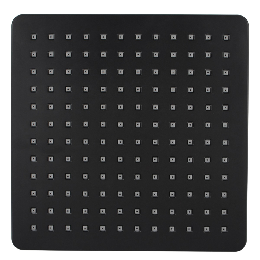 Square Black ABS Rainfall Shower Head 200mm