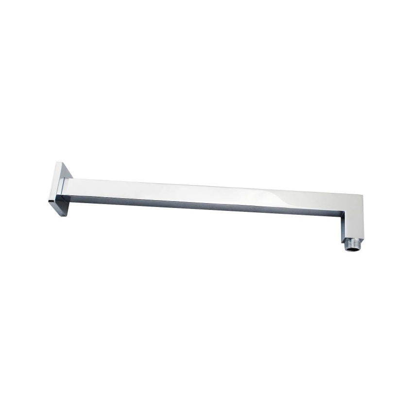 Square Chrome Brass Wall Mounted Shower Arm 400mm