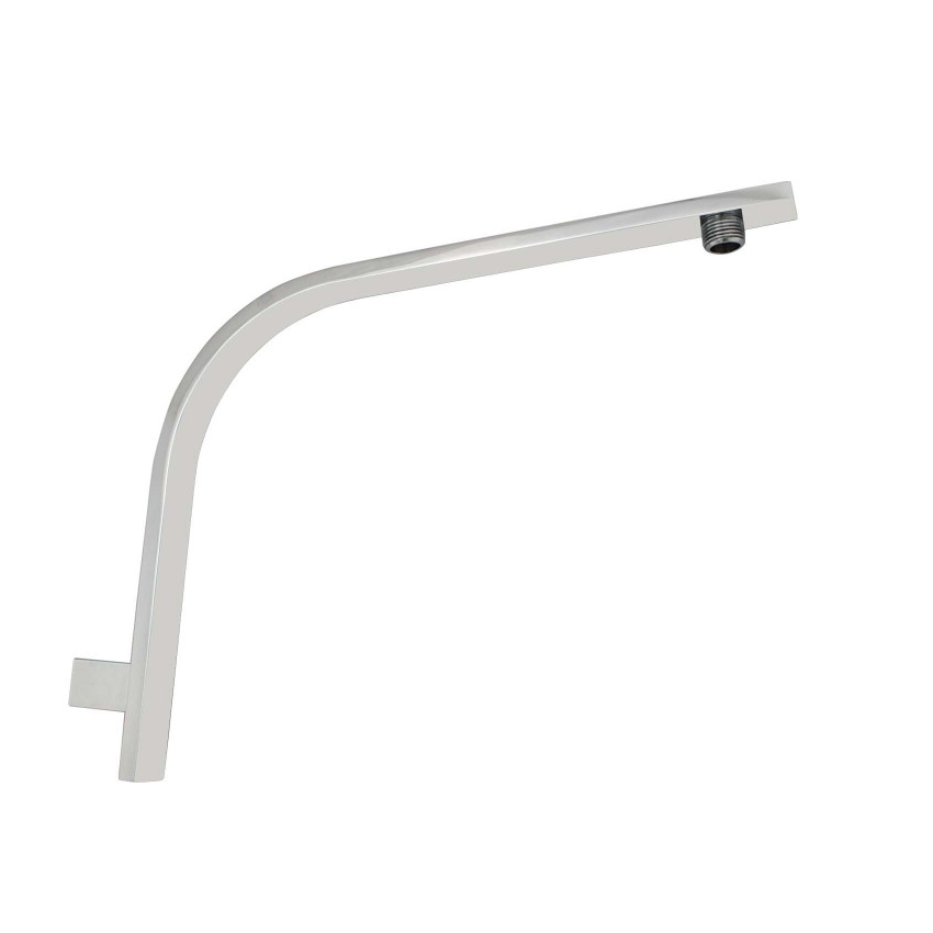 Square Chrome Gooseneck Wall Shower Arm