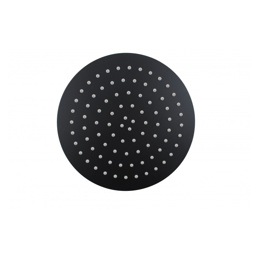 Super-slim Round Black Rainfall Shower Head 250mm