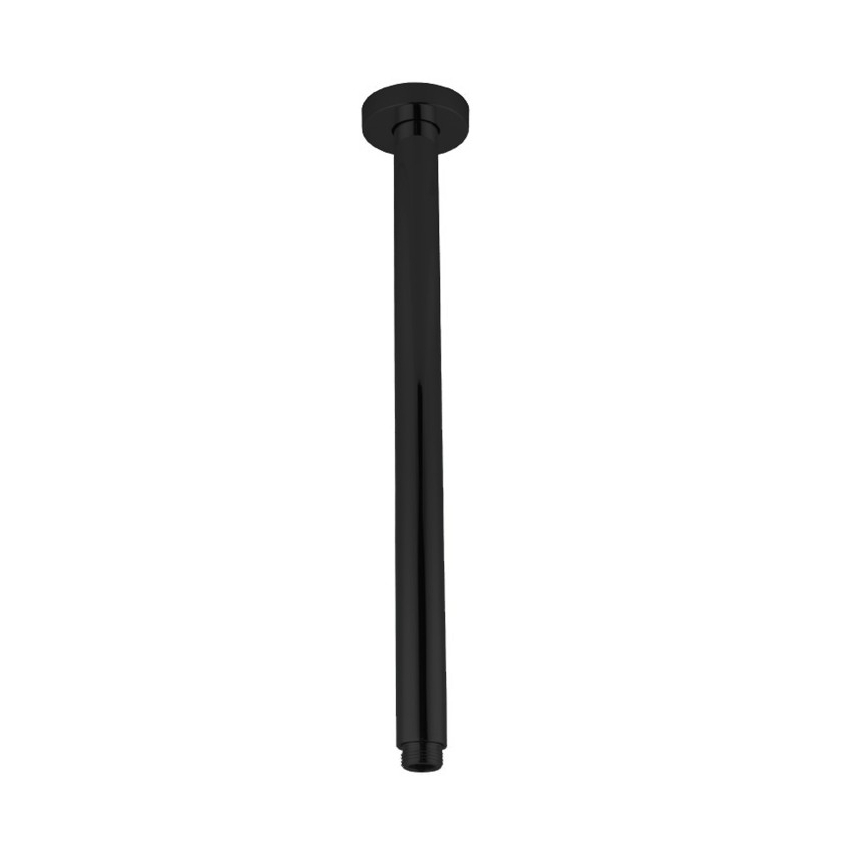 Round Black Ceiling Shower Arm 400mm