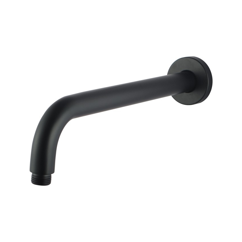 400mm Black Round Wall Straight Shower Arm