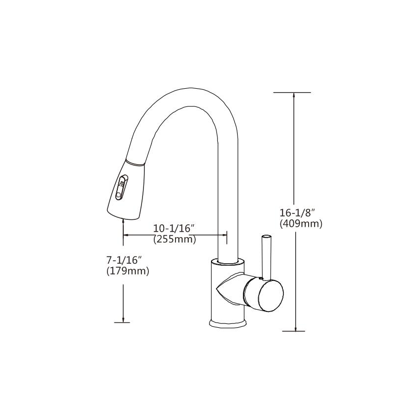 Round Chrome Pull Out Shower Kitchen Sink Mixer Tap