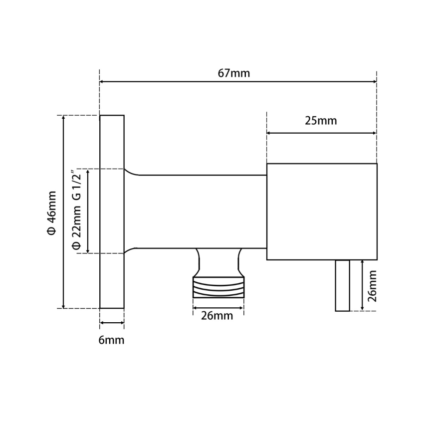 Bathroom Round 1/4 Turn Washing Machine Stop Taps(one pair)