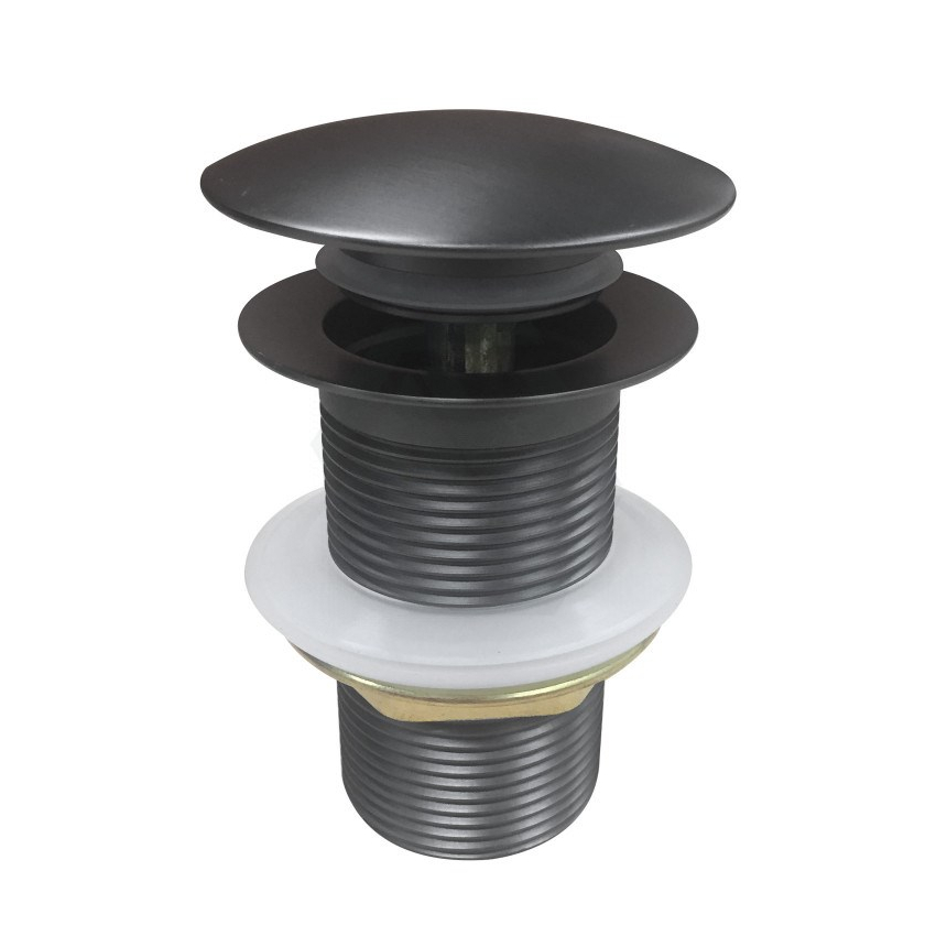 32/40mm Gun Metal Grey Mushroom Solid Brass Basin Pop Up Waste NO Overflow