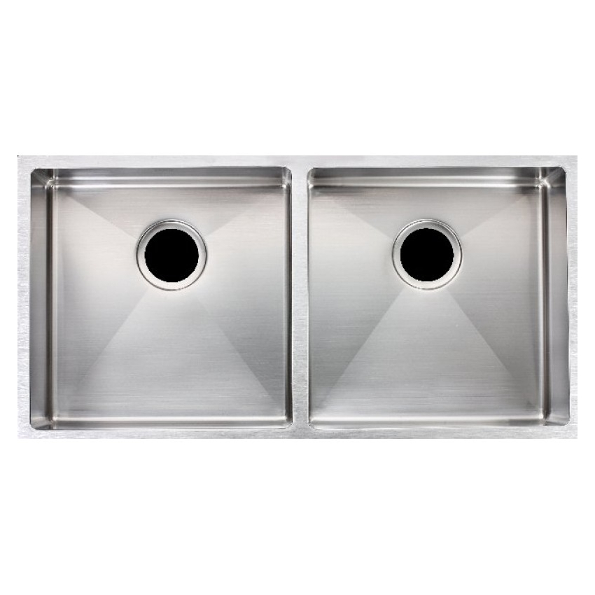1.2mm Handmade Double Bowls Top/Undermount Kitchen Sink Round Corner 865*440*200mm