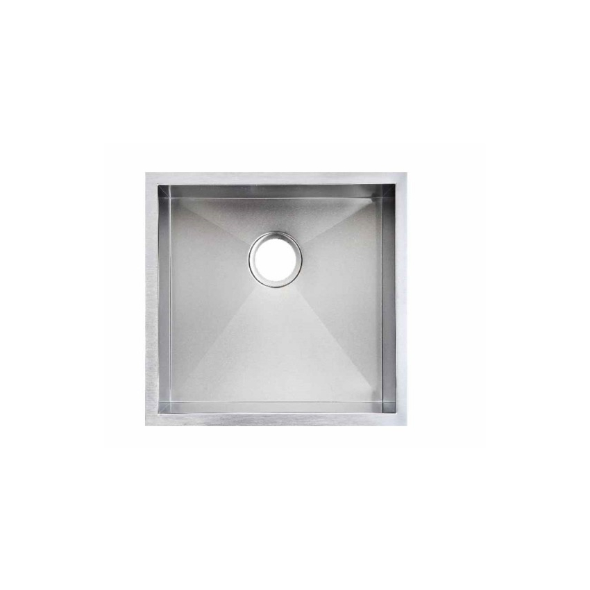 304 Stainless Steel Hand-made Single Bowl Kitchen Sink 440*440*205mm(R10 Corner)