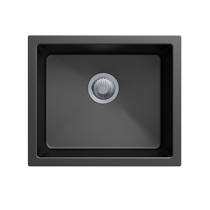 Carysil Salsa Black Single Bowl Granite Kitchen Sink 533*457mm