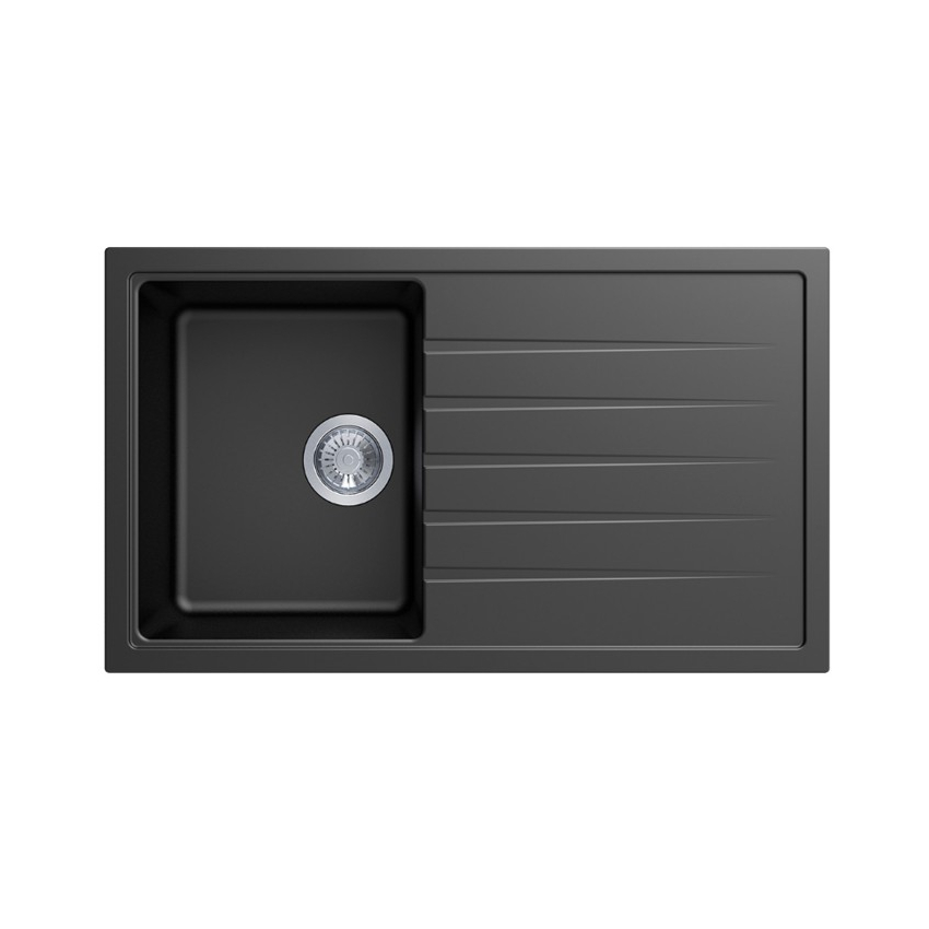 Carysil Vivaldi Black Single Bowl with Drainer Granite Kitchen Sink 860*500mm
