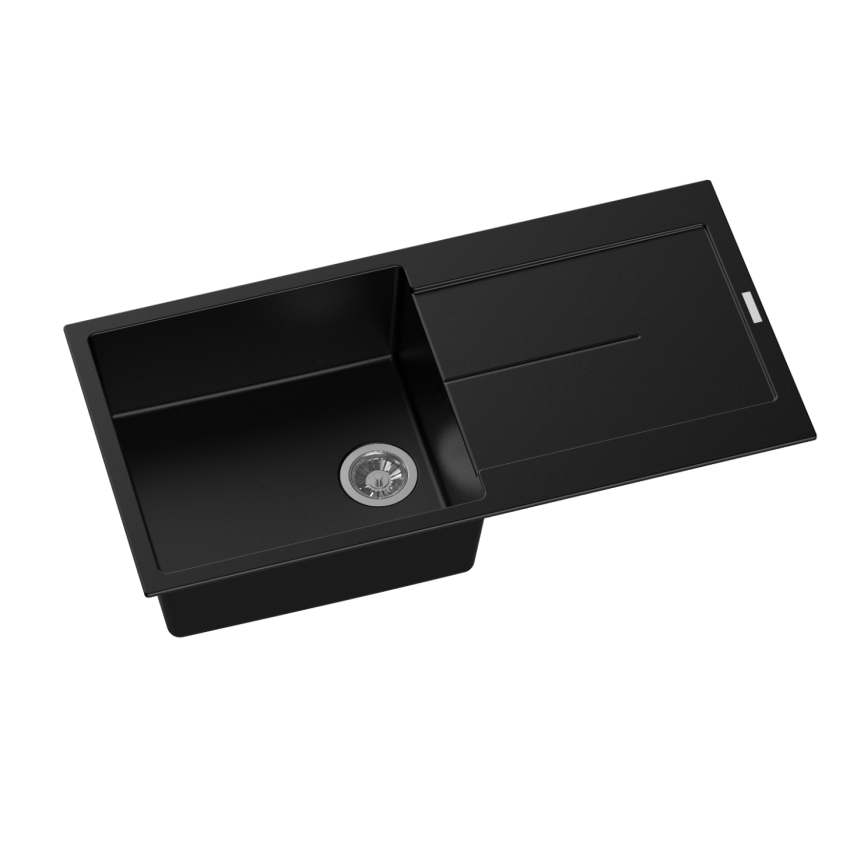 Carysil Black Single Bowl with Drainer Granite Kitchen Sink 1000*440mm