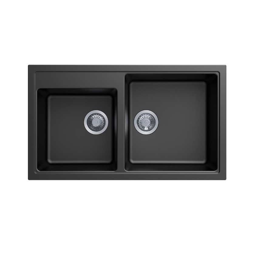 Carysil Vivaldi Black Double Bowl Granite Kitchen Sink 860mm*500mm