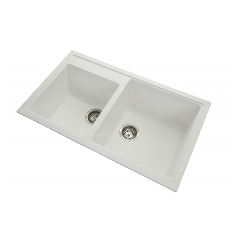 Carysil Vivaldi White Double Bowl Granite Kitchen Sink 860mm*500mm