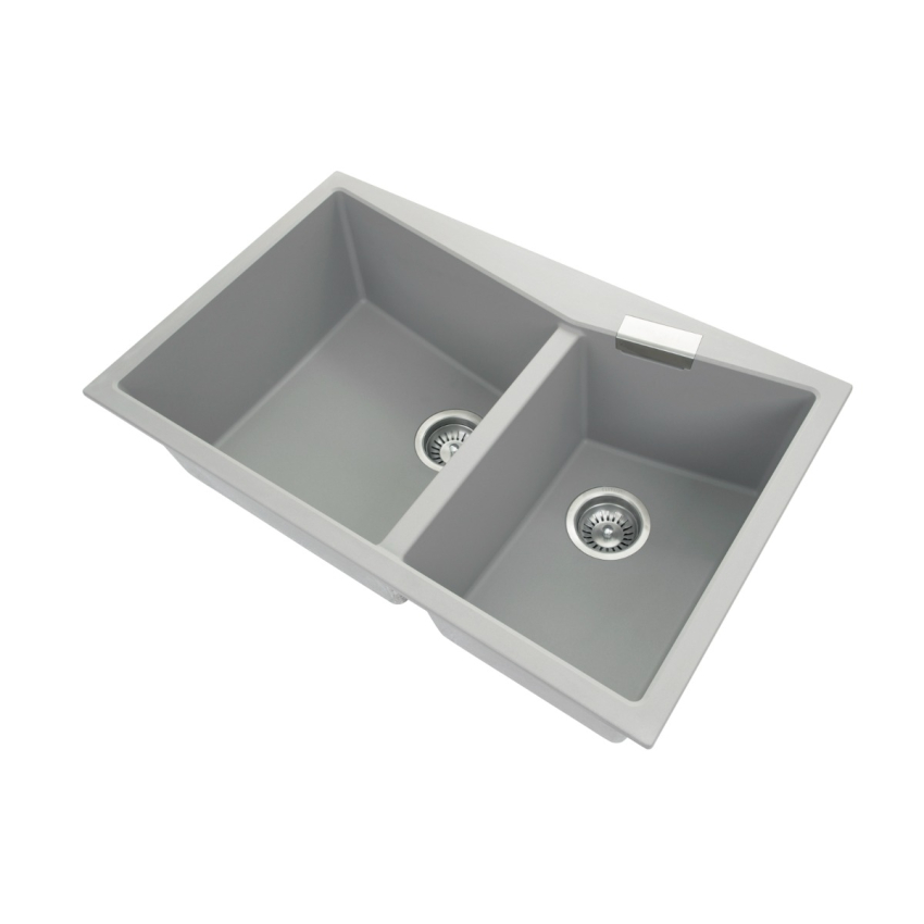 Carysil CGDB Concrete Grey Double Bowl Granite Kitchen Sink 800*500mm