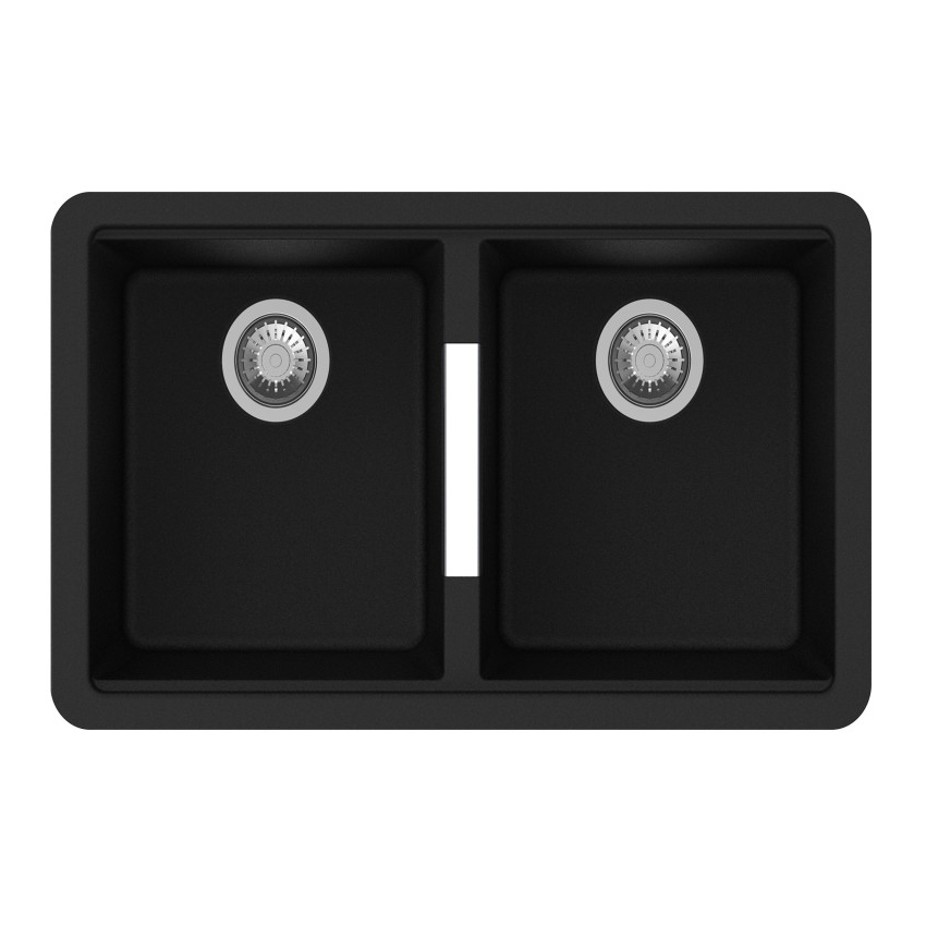 Carysil CGDB Black Double Bowl Granite Kitchen Sink 824*481*241mm