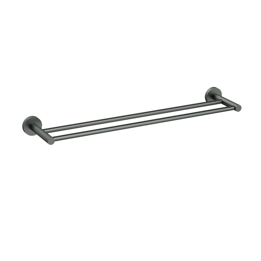 600mm Otus Slimline Double Towel Rail Gun Metal