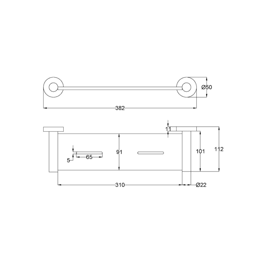 Otus Slimline Metal Shelf Brushed Stainless Steel