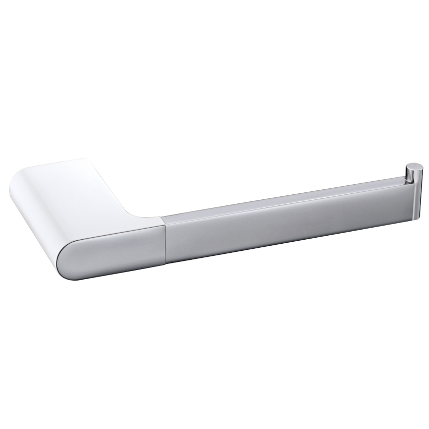 Cora Toilet Roll Holder Chrome & White