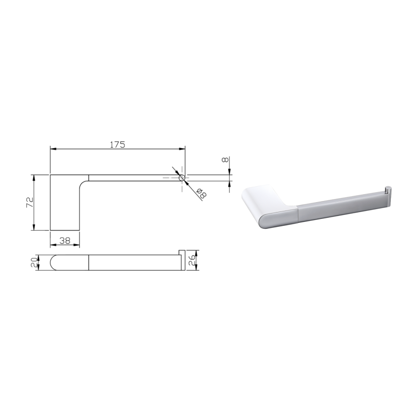 Cora Toilet Roll Holder Chrome & White